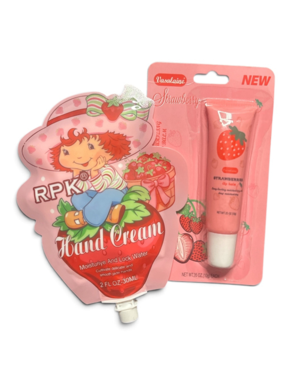 Strawberry Hand Cream and Lip Balm Set